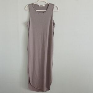 Three Bird Nest Women's Taupe Tank Maxi Dress With Pockets Size Small